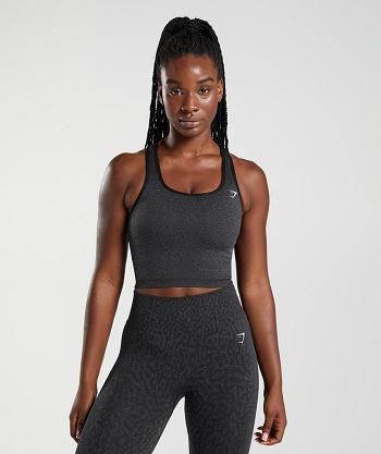 Gymshark Adapt Animal Seamless Crop Ženske Majica Bez Rukava Crne | HR 3242KOR